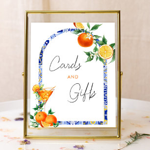 Spritz Mediterranean Bridal Shower Cards and Gifts Poster