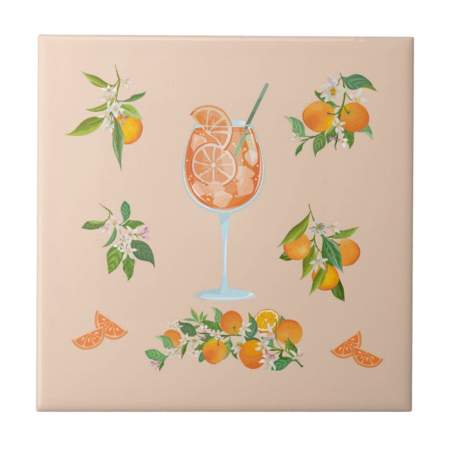 Spritz Summer Birthday Ceramic Tile (Front)