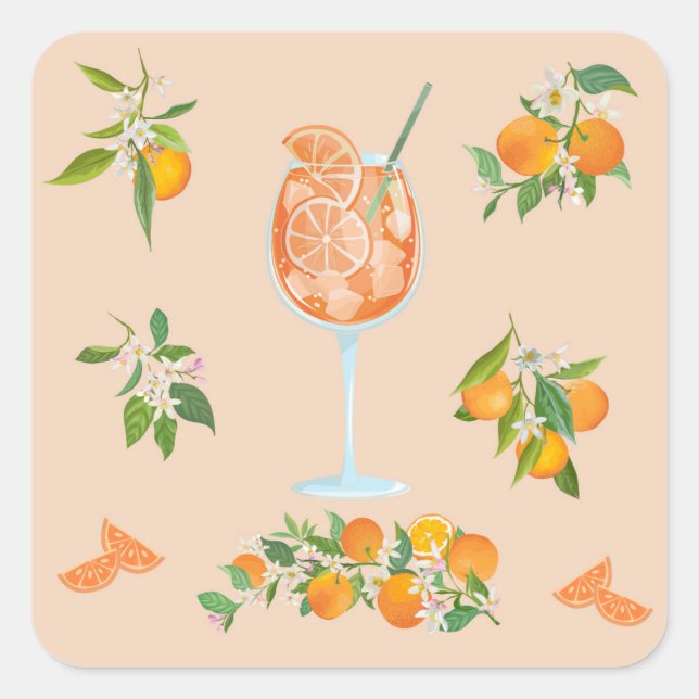 Spritz Summer Birthday Square Sticker (Front)