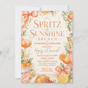 Spritz & Sunshine 21st Birthday Brunch Invitation