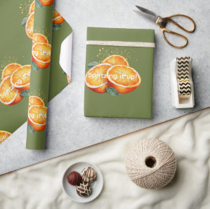Spritzing it Up! Oranges Shower  Wrapping Paper