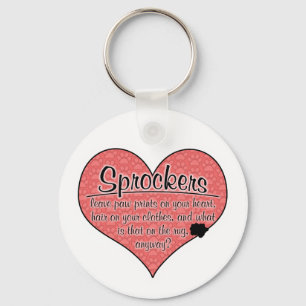 Sprocker Paw Prints Dog Humor Keychain