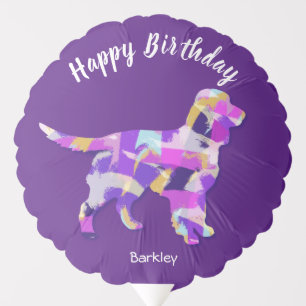 Sprocker Spaniel Dog Silhouette Cute Purple PY&B Balloon