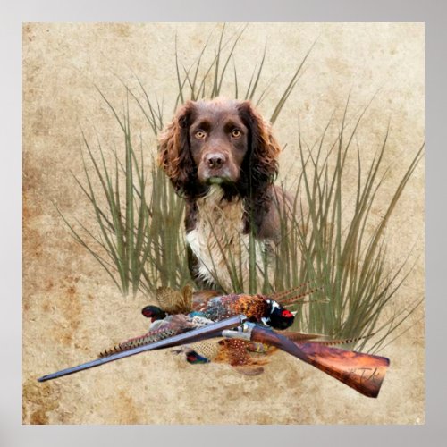 Sprocker Spaniel Tapestry Poster Triptych Acrylic 