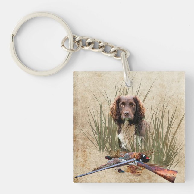 Sprocker Spaniel Tapestry Poster Triptych Acrylic  Keychain (Front)