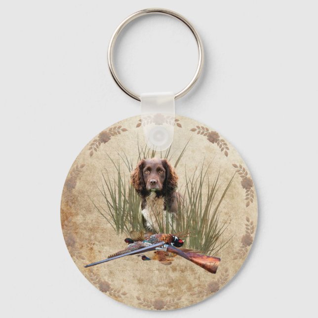 Sprocker Spaniel Tapestry Poster Triptych Acrylic  Keychain (Front)