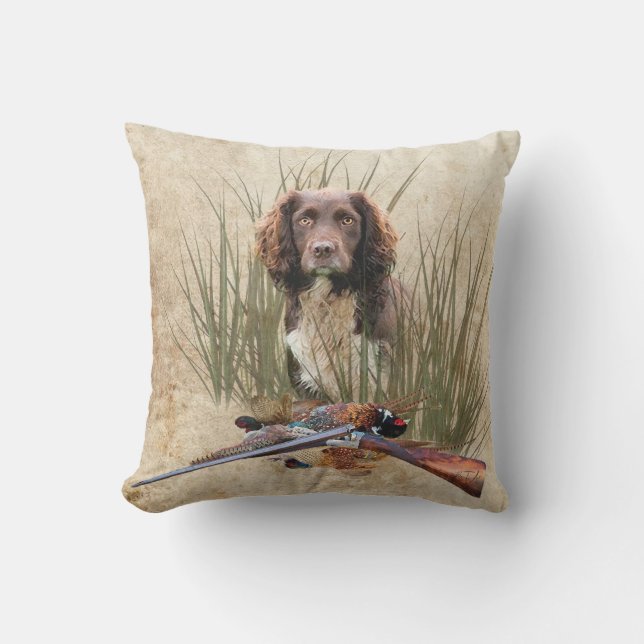 Sprocker Spaniel Tapestry Poster Triptych Acrylic  Outdoor Pillow (Front)