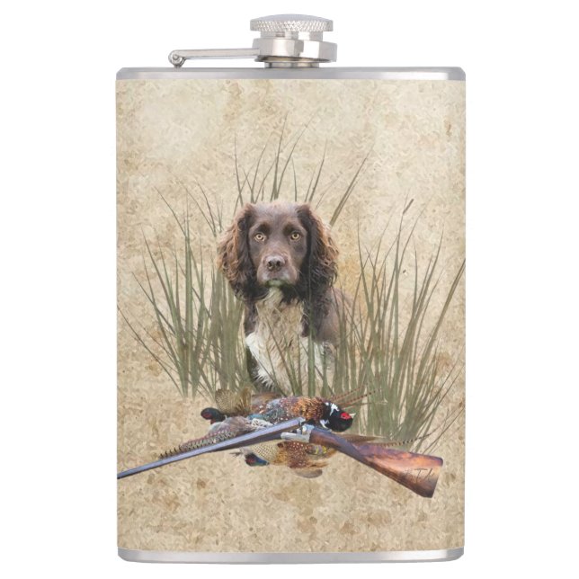 Sprocker Spaniel Teapot Gift Box Ceramic Tile Glas Flask (Front)