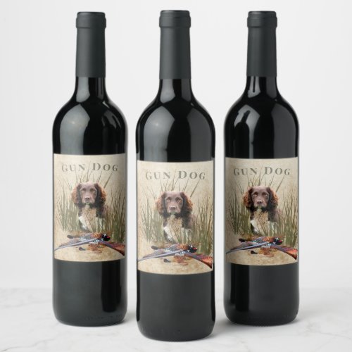Sprocker Spaniel  Wine Label