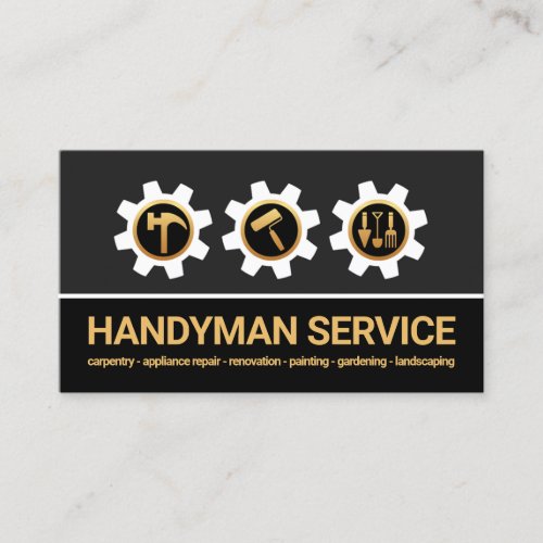Sprocket Handyman Tools Icons Builder Business Card