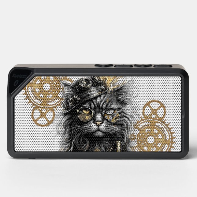 Sprocket-Paws The Funky Steampunk Cat  Bluetooth Speaker (Front)