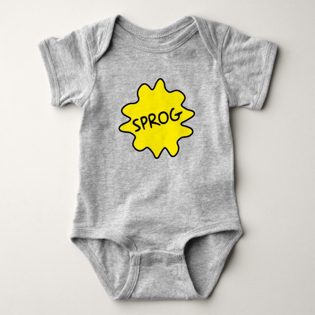 Sprog, British Slang Baby Babygrow Baby Bodysuit (Front)