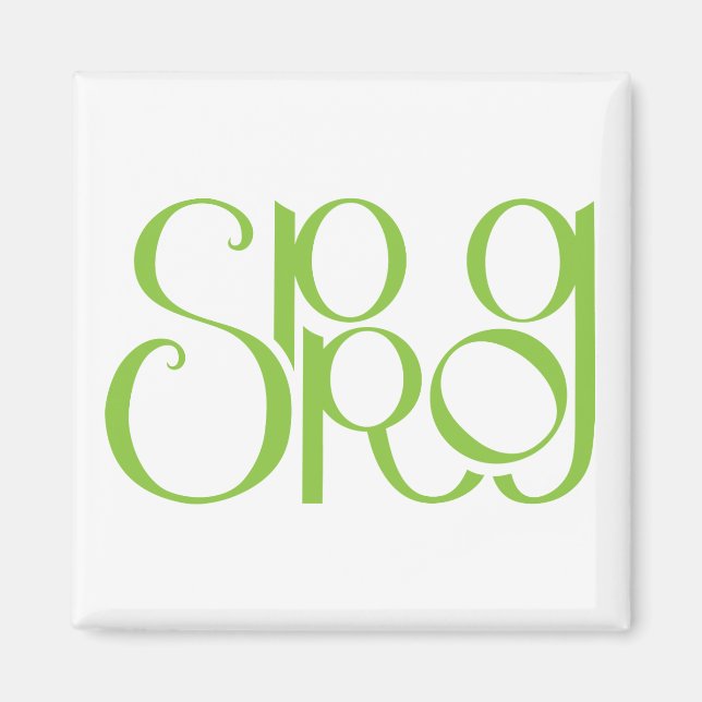 Sprog lime green Magnet (Front)