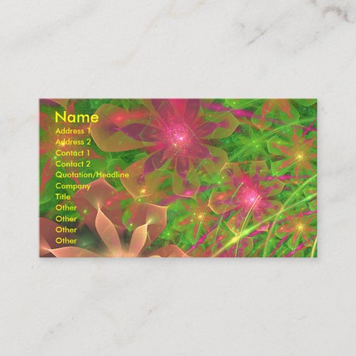 Sproingy Spring Flowers Fractal Art Business Card