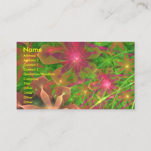Customizable Sproingy Spring Flowers Fractal Art Business Card