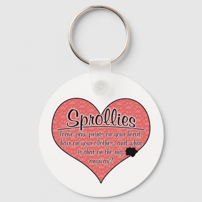 Sprollie Paw Prints Dog Humor Keychain (Front)