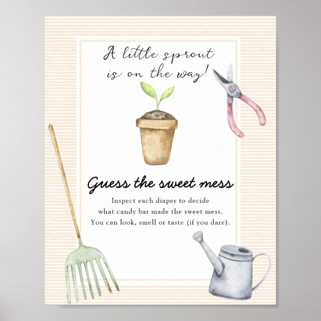 Sprout baby shower - Guess the sweet mess Poster (Front)
