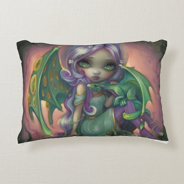 Sprout Dragonling Throw Pillow  (Front)