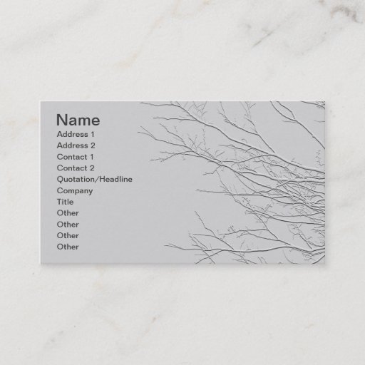 Customizable Sprouting Branches/Embossed-Like Image Business Cards