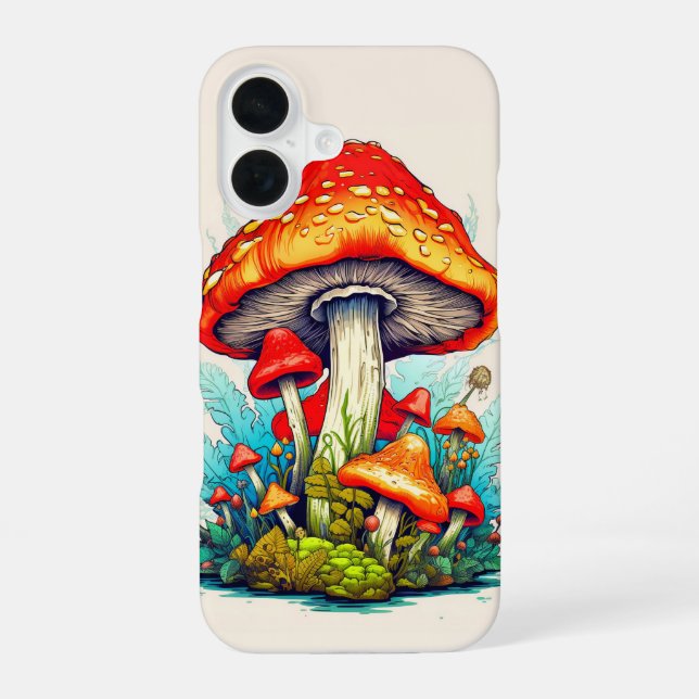 Sprouting Wild Forest Mushrooms Iphone Case (Back)