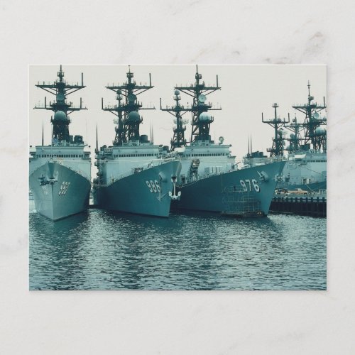Spruance class destroyers NAV STA San Diego Cal Postcard