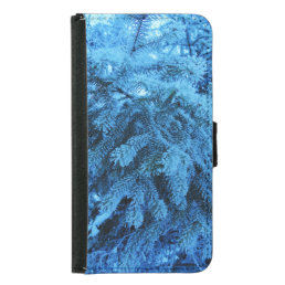 Spruce branches covered with snow &amp; frost crystals samsung galaxy s5 wallet case