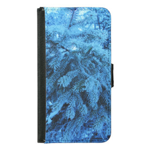 Spruce branches covered with snow & frost crystals samsung galaxy s5 wallet case