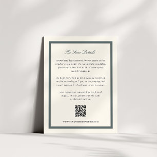 Spruce Classic Script Wedding Details QR Code Enclosure Card