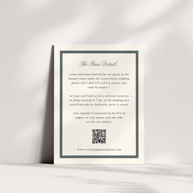 Spruce Classic Script Wedding Details QR Code Enclosure Card (Creator Uploaded)