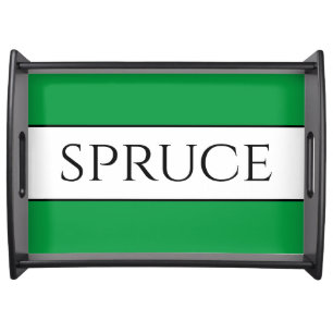 SPRUCE Festive Bright Green White Alpine Stripes Serving Tray