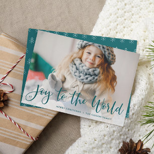 Spruce Joy to the World Full Photo Holiday Card