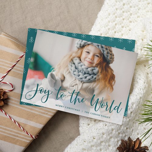Spruce  Joy to the World Full Photo Holiday Card