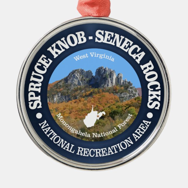 Spruce Knob - Seneca Rocks NRA Metal Ornament (Front)
