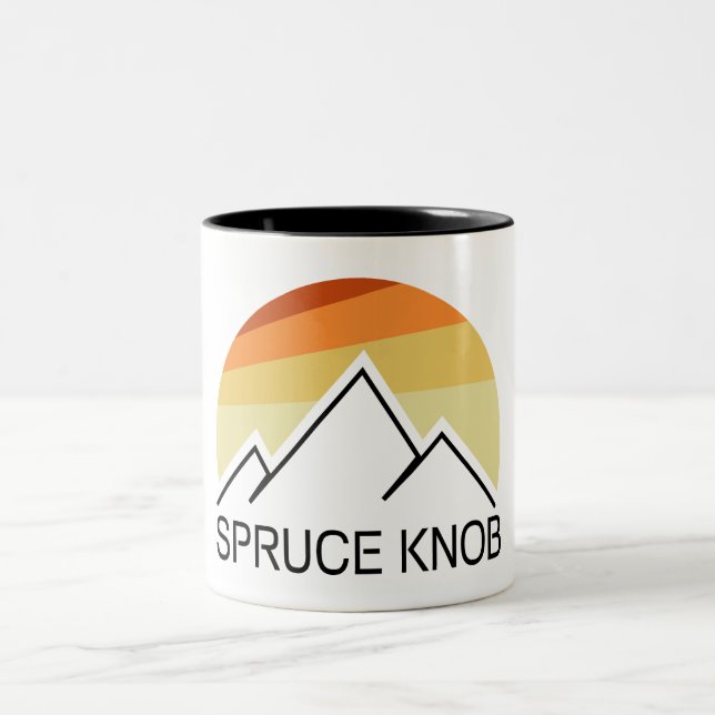 Spruce Knob West Virginia Retro Two-Tone Coffee Mug (Center)