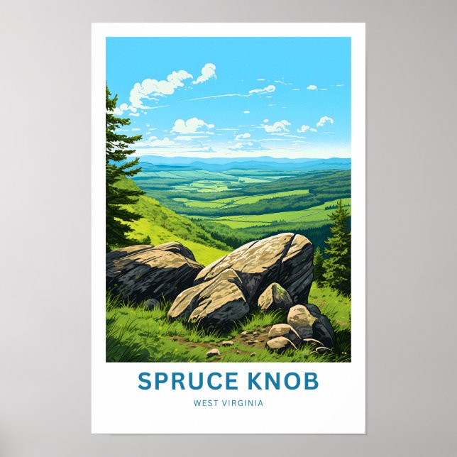 Spruce Knob West virginia Travel Print (Front)