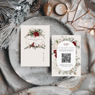 Spruce & Lace Winter Floral Wedding Crest RSVP