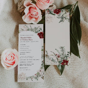Spruce & Lace Winter Floral Wedding Program