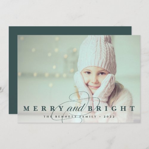 Spruce  Merry  Bright Photo Holiday Card