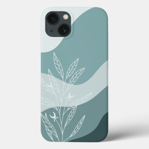 Spruce  Mint Boho Color Flow Botanical iPhone 13 Case