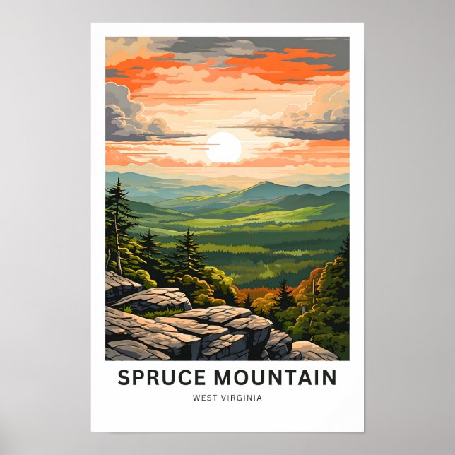 Spruce Mountain West virginia Travel Print (Front)