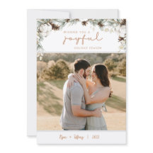 Spruce & Pine Cones Joyful Holiday Christmas Card 