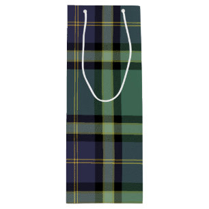 Spruce plaid wine gift bag