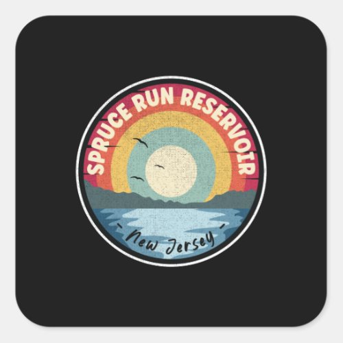 Spruce Run Reservoir New Jersey Colorful Square Sticker