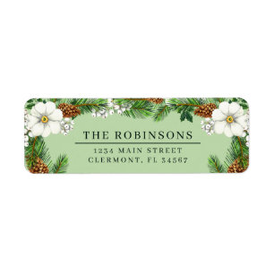 Spruce Sprigs and Winter Berries Label