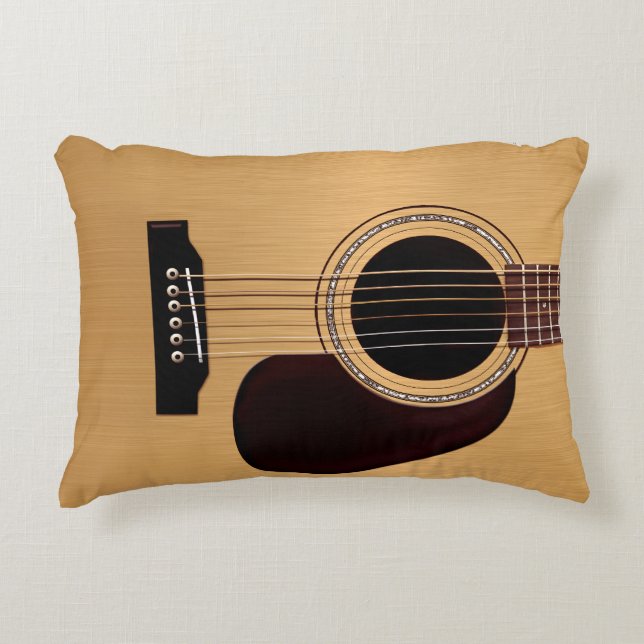 Spruce Top Acoustic Guitar Accent Pillow (Front)