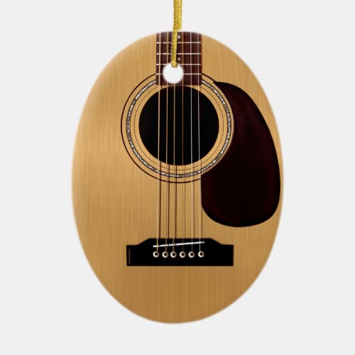 Spruce Top Acoustic Guitar Ceramic Ornament