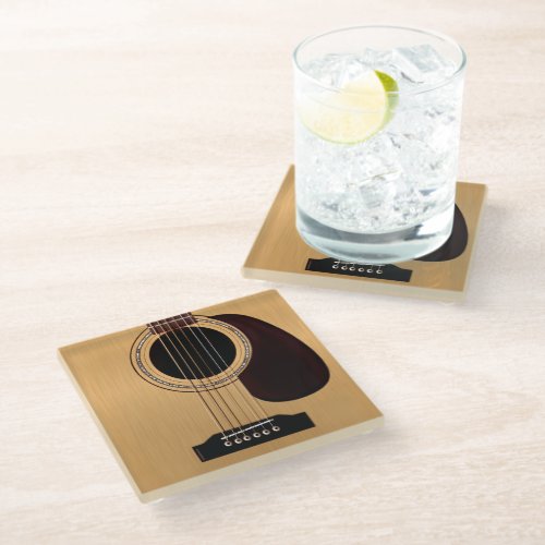 Spruce Top Acoustic Guitar  Glass Coaster