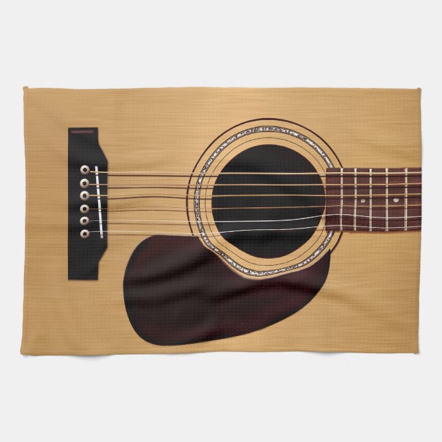 Spruce Top Acoustic Guitar Kitchen Towel (Horizontal)