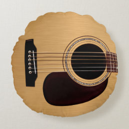Spruce Top Acoustic Guitar Round Pillow