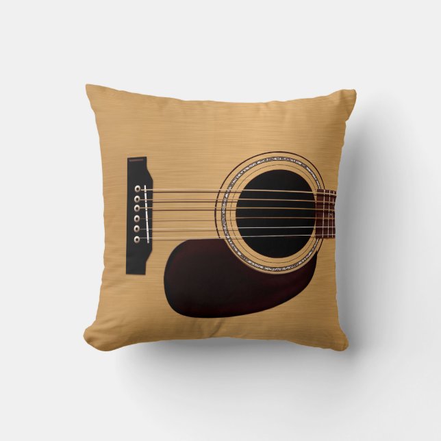 Spruce Top Acoustic Guitar Throw Pillow (Front)